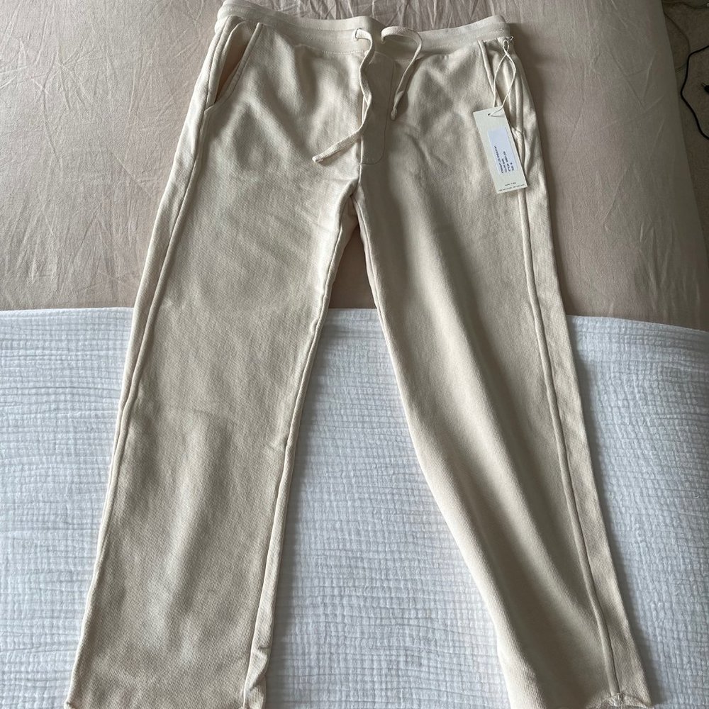 AMO Straight Leg Sweatpants in Bare (nude/tan color)